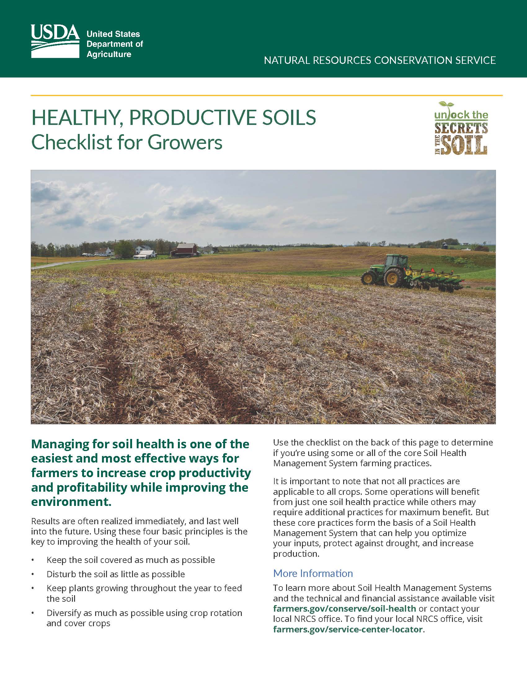 Soil Health Checklist for Growers fact sheet