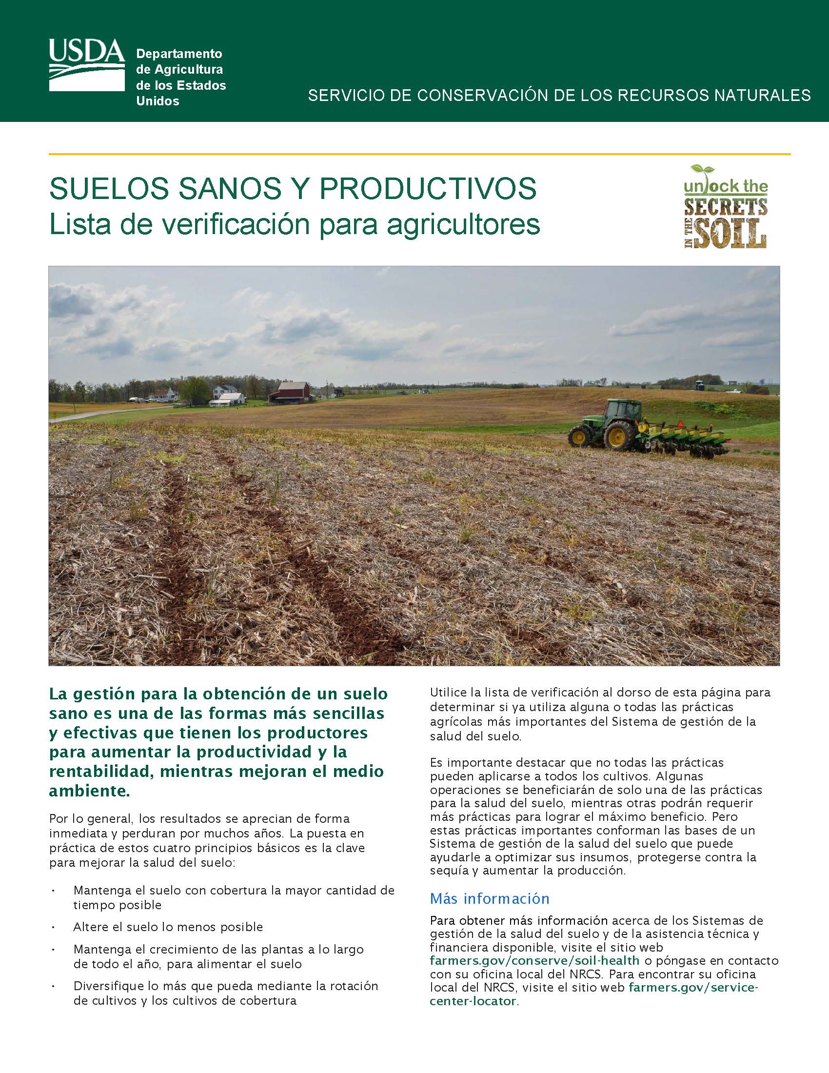 Spanish Soil Health Checklist for Growers fact sheet