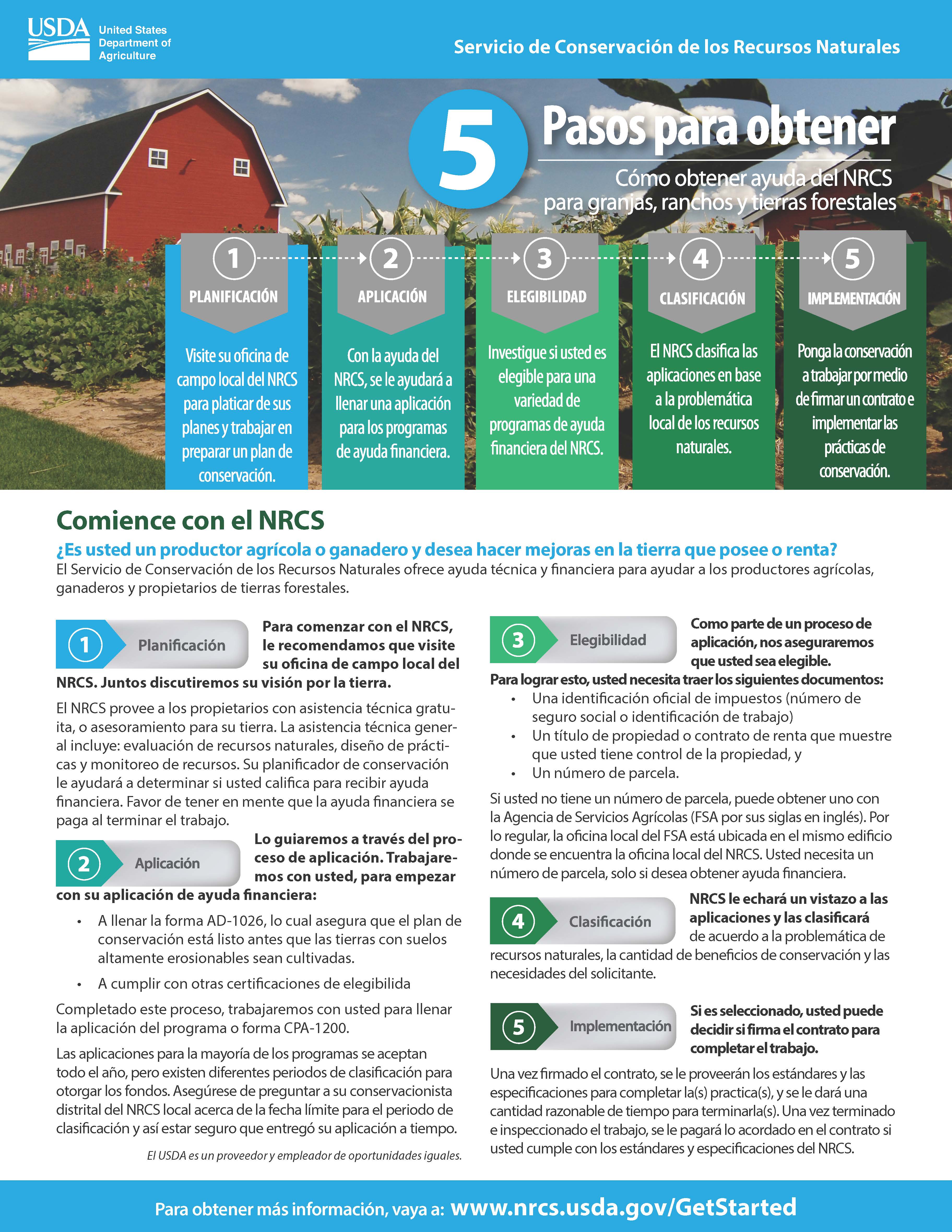 Spanish-5 Steps to NRCS Assistance