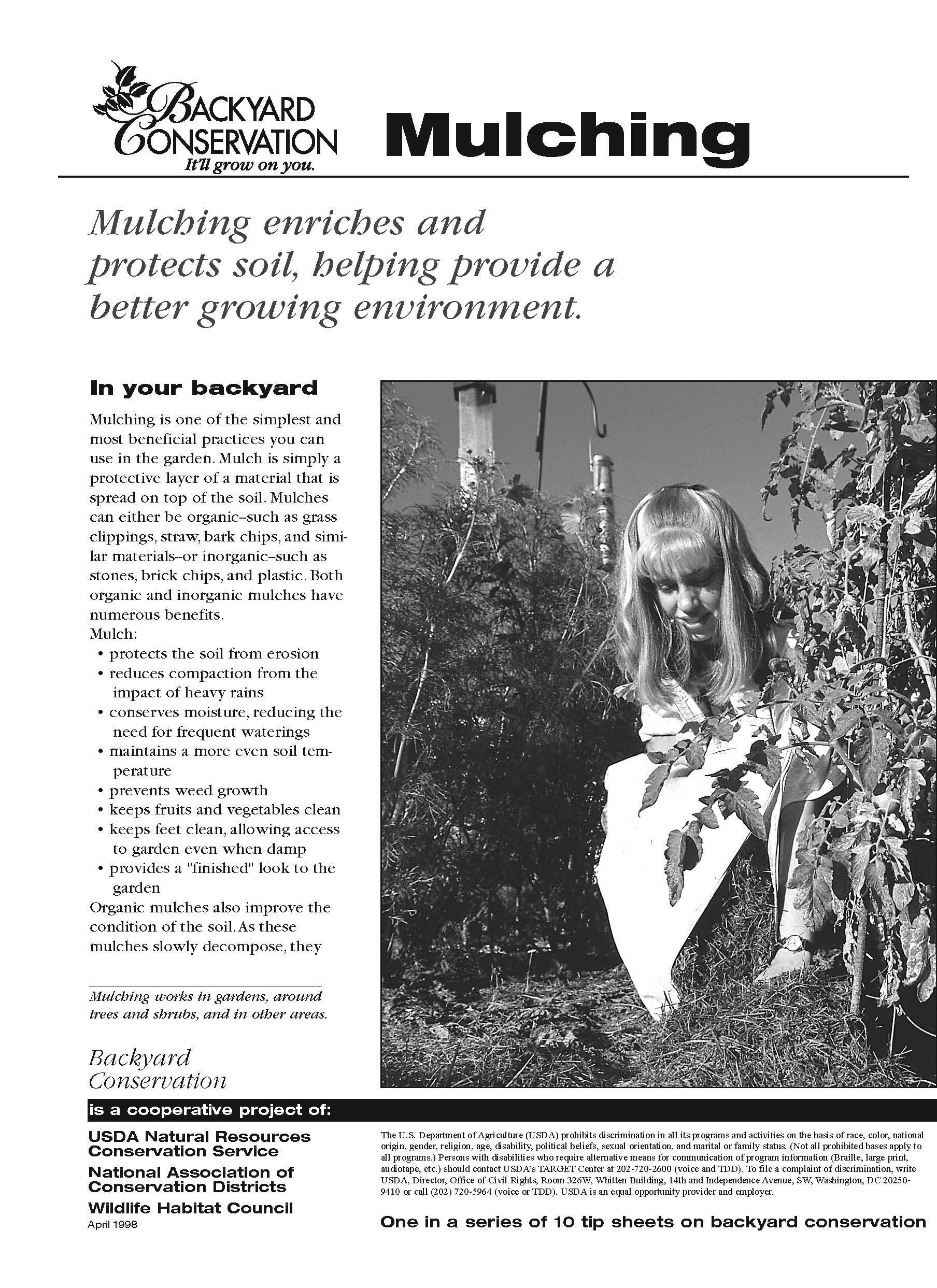 Backyard Conservation Mulching tip sheet