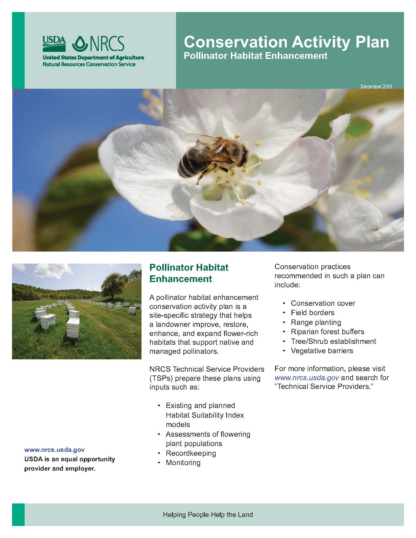 TSP Insert: Pollinator Habitat Enhancement