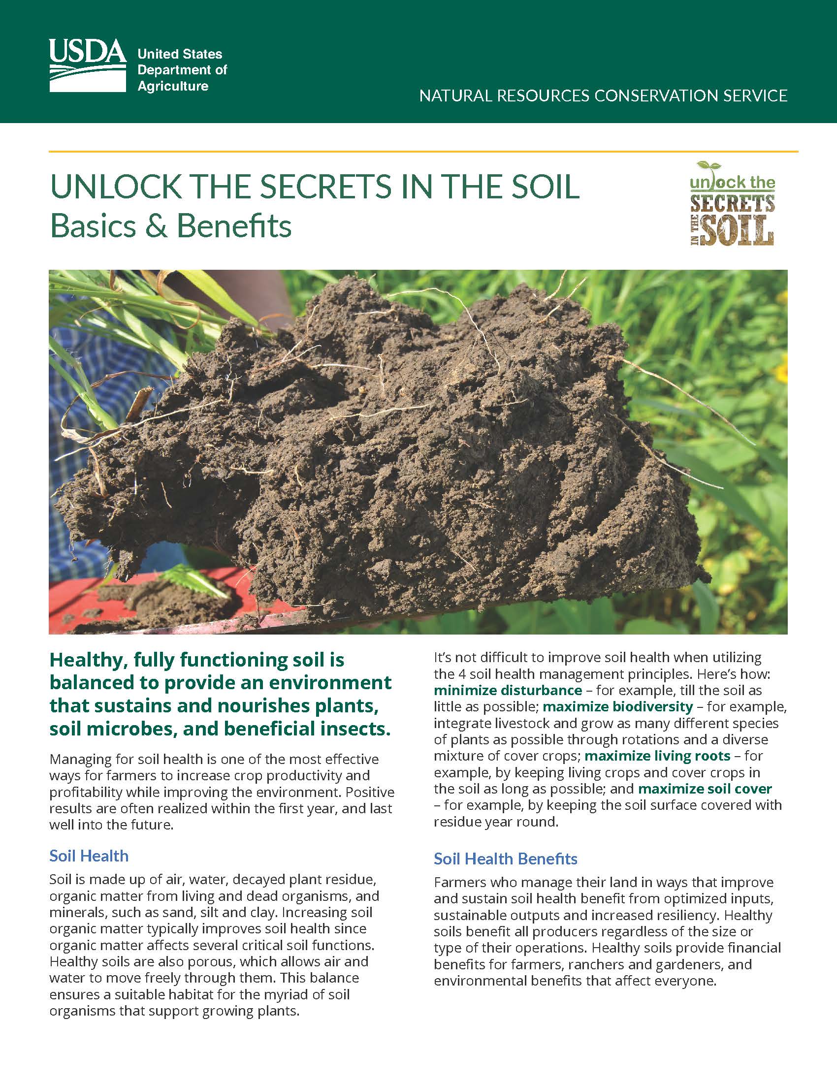Soil Health Basics and Benefits fact sheet