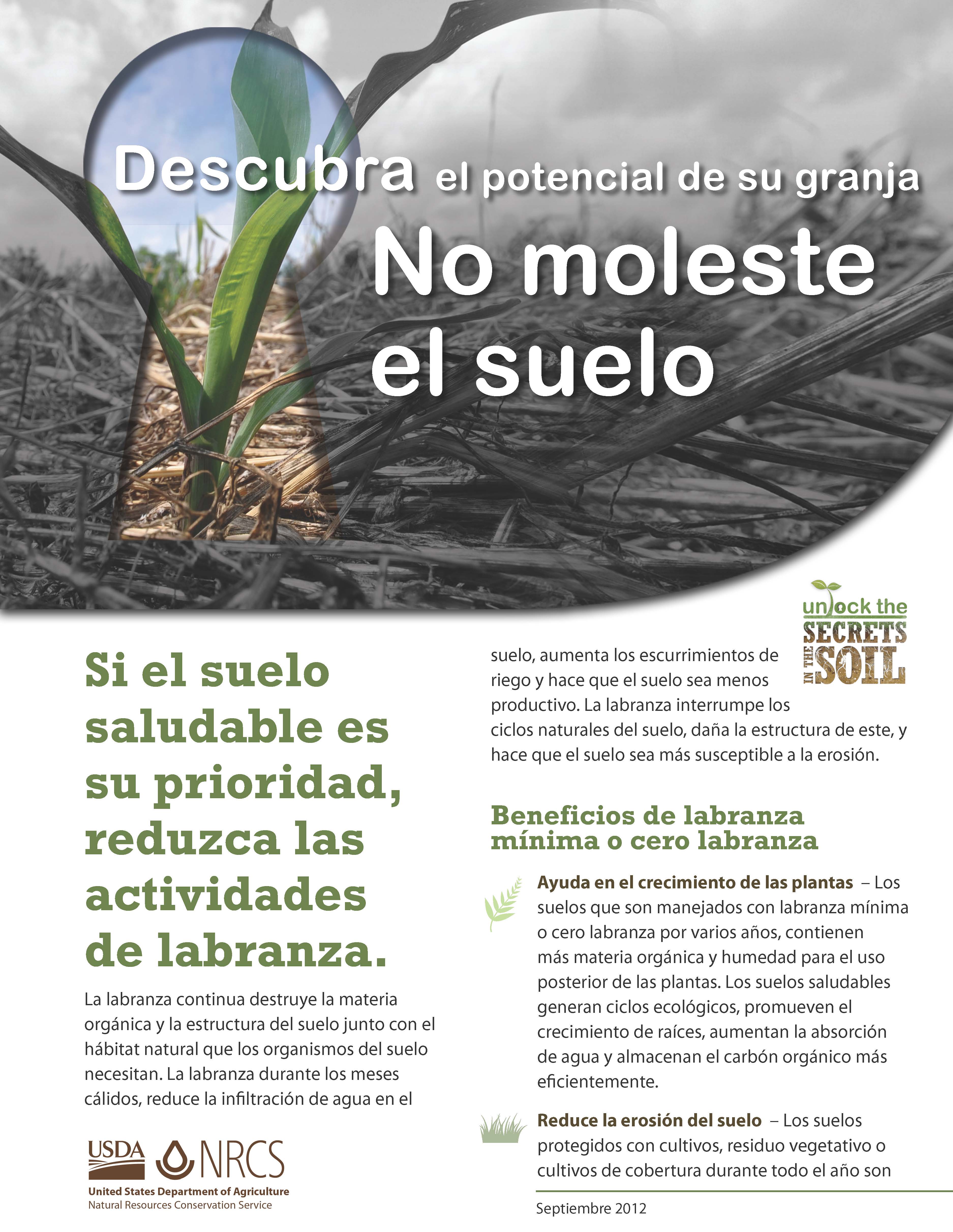 Spanish Do Not Disturb Soil Health fact sheet